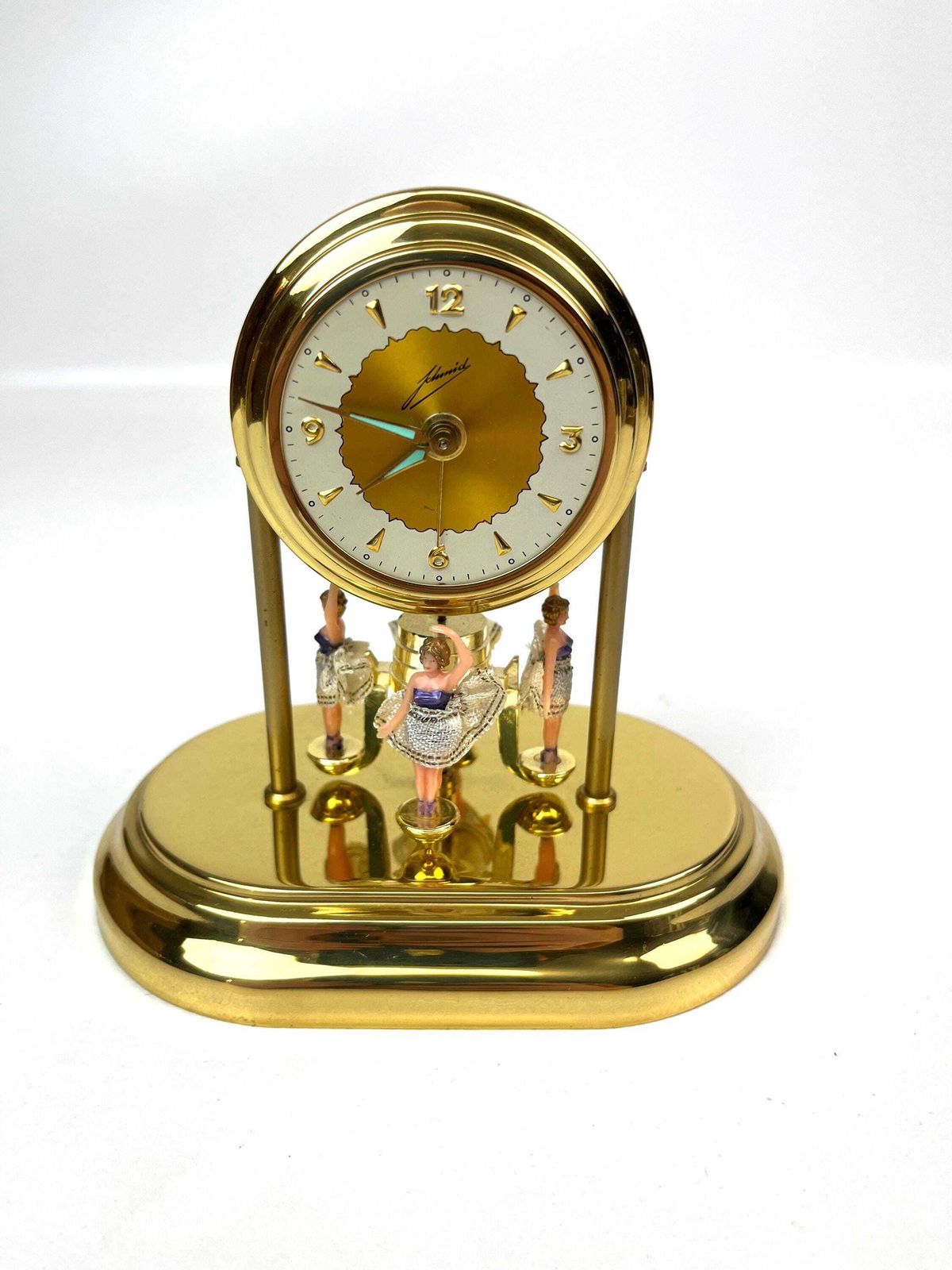 Rare Mid Century Ballerina Pendulum Wind Up Desk Clock By Schmid Nos In Box photo furniture