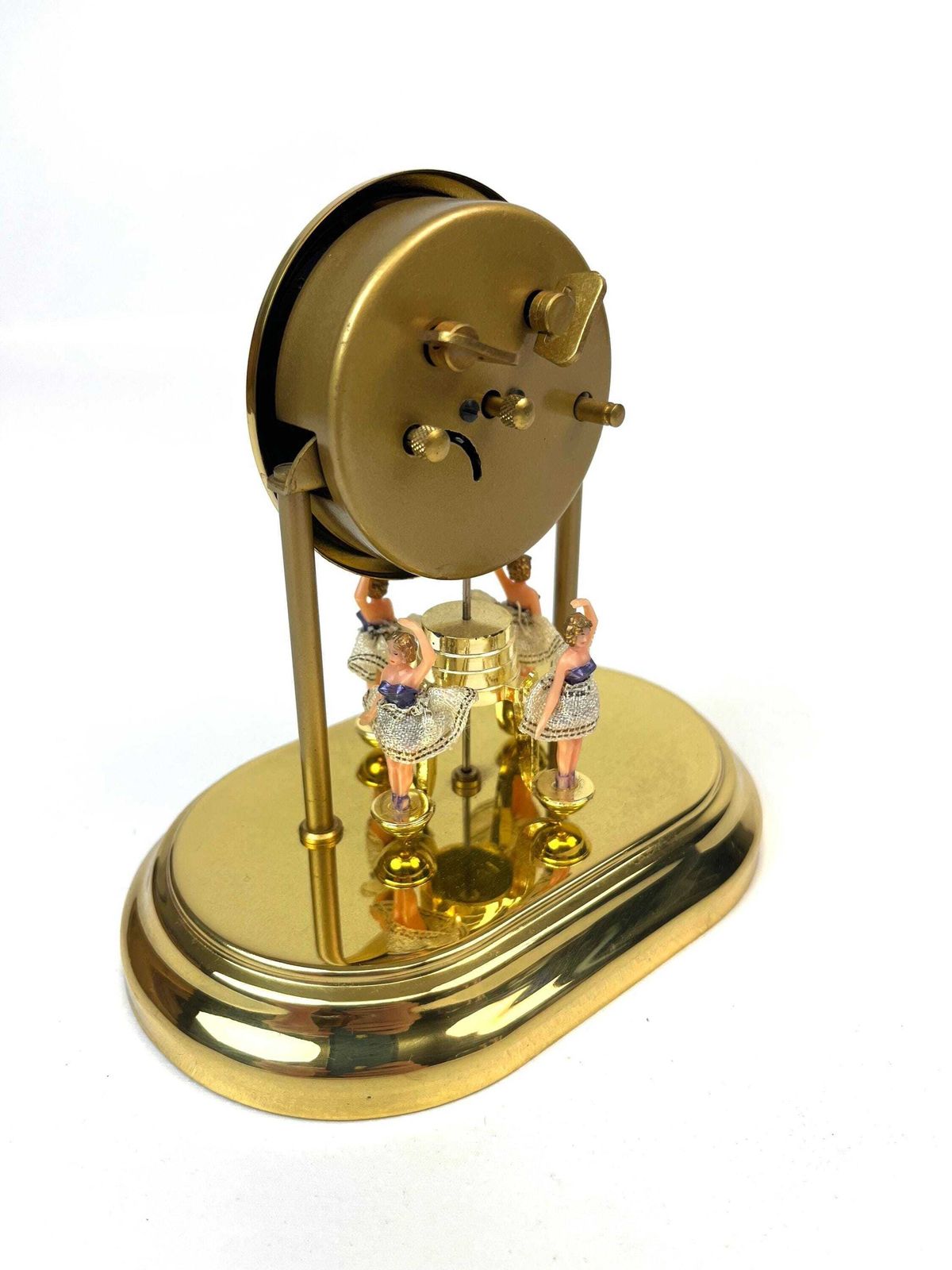 Rare Mid Century Ballerina Pendulum Wind Up Desk Clock By Schmid Nos In Box photo Home Decor