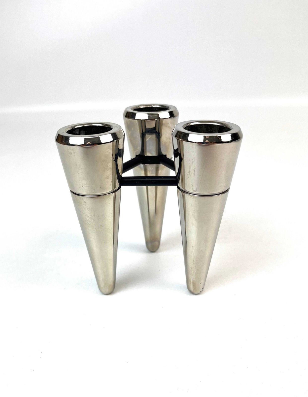 Stunning Rare Space Age Tripod Rocket Chrome Mid Century Candle Holder Germany 1970 photo furniture