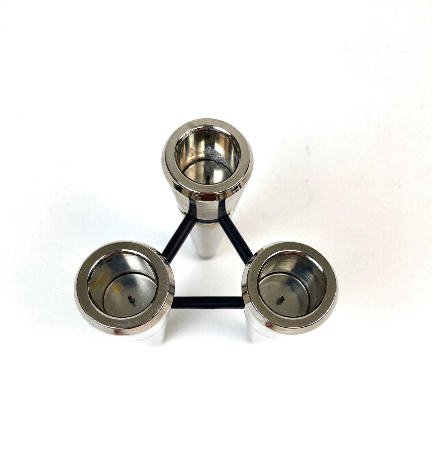 Stunning Rare Space Age Tripod Rocket Chrome Mid Century Candle Holder Germany 1970 photo for sale
