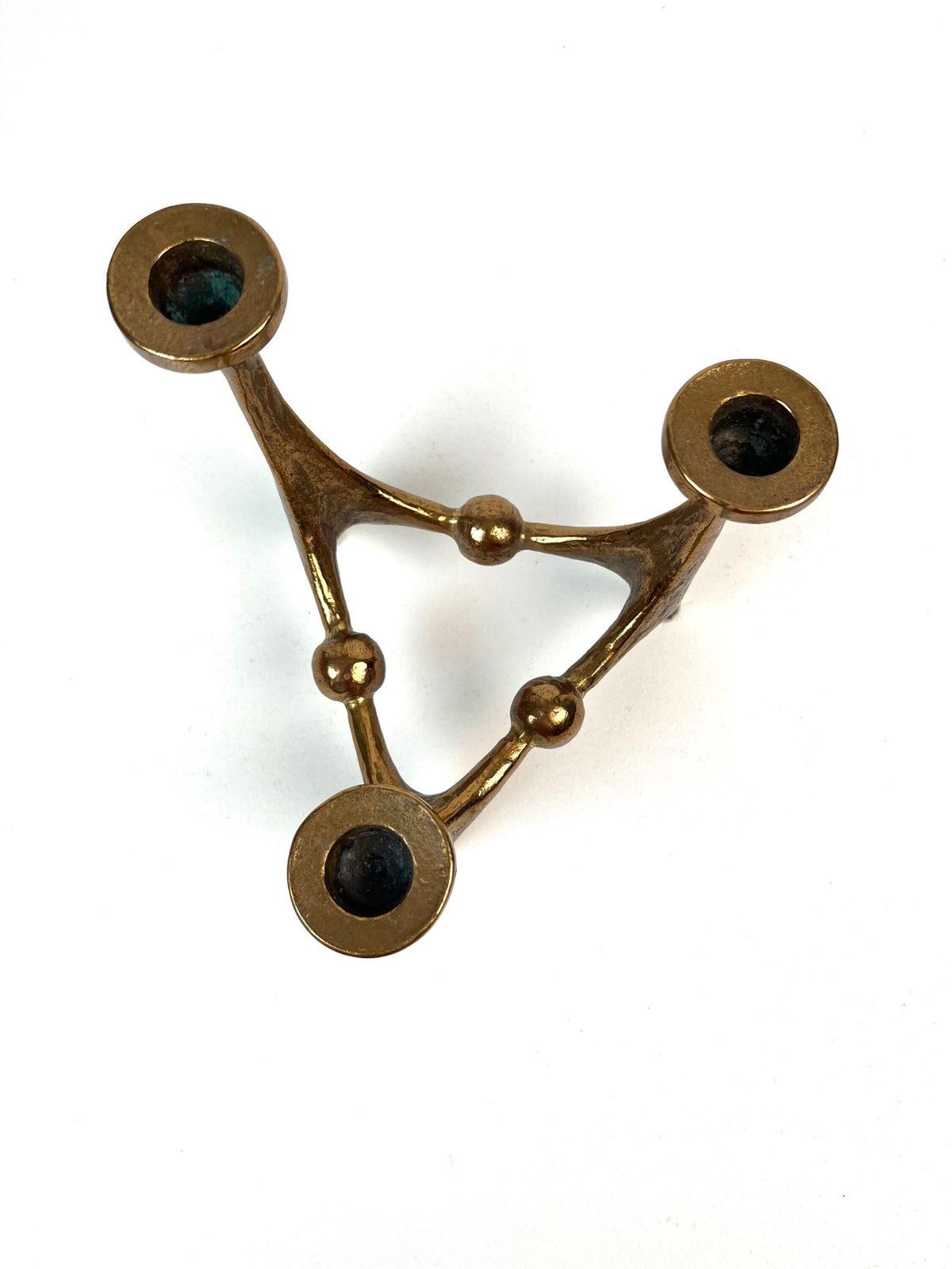 Beautiful Mid Century Solid Bronze Brutalist Candle Holder By Michal Harjes Germany 1960 photo buy