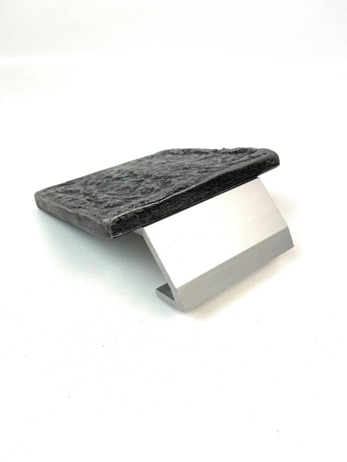 Rare Mid Century Solid Abstract Brutalist Metal Cast Door Handle 1960 photo Home Fixtures
