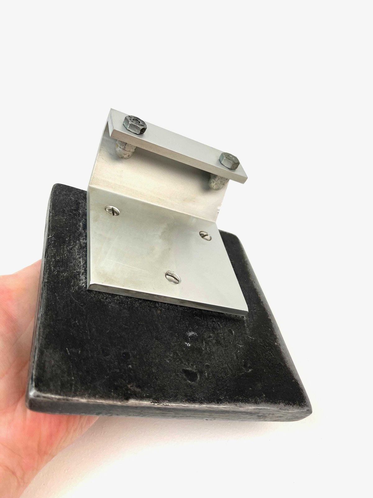 Rare Mid Century Solid Abstract Brutalist Metal Cast Door Handle 1960 photo vintage