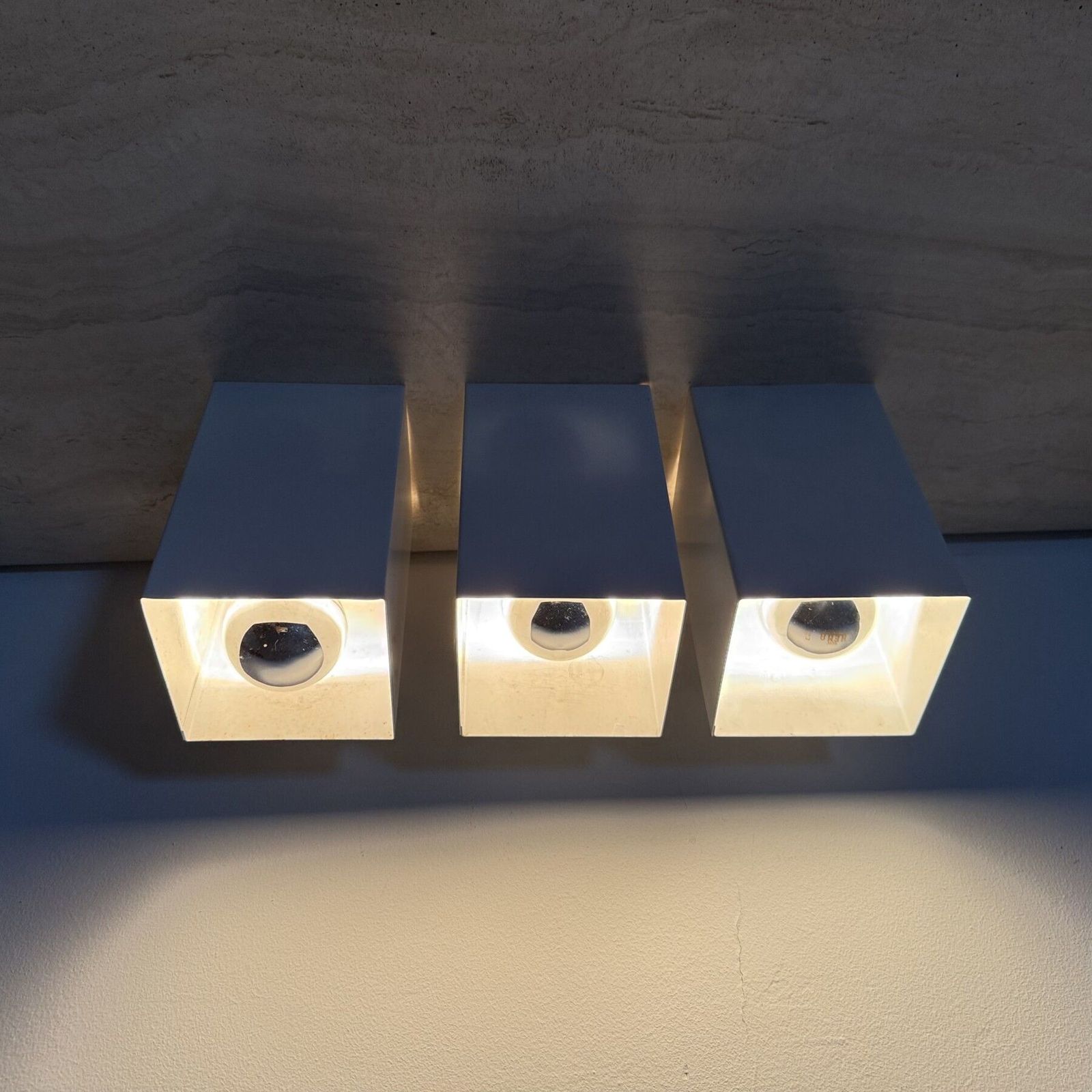 Lighting Set Of 3 Raak P300 Minimalist Design Wall Lamps / Ceiling Lamp , 1970s photo