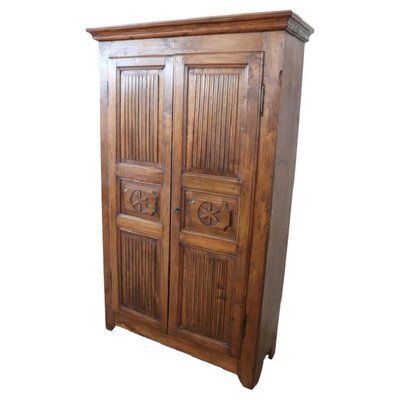 Antique Wardrobe In Poplar Wood, 1800s