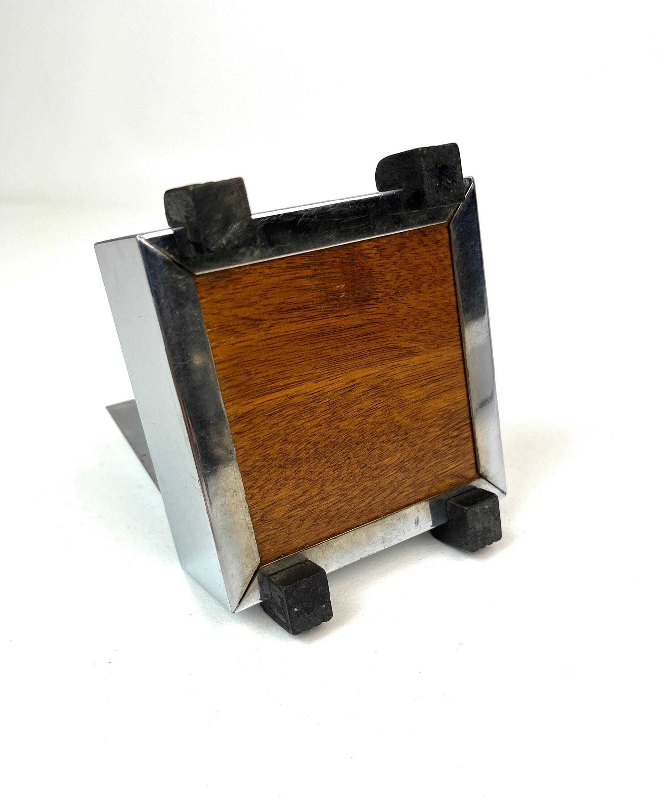Rare Small Cubist Bauhaus Art Deco Chrome Jewelry Box Germany 1925 photo 285.0