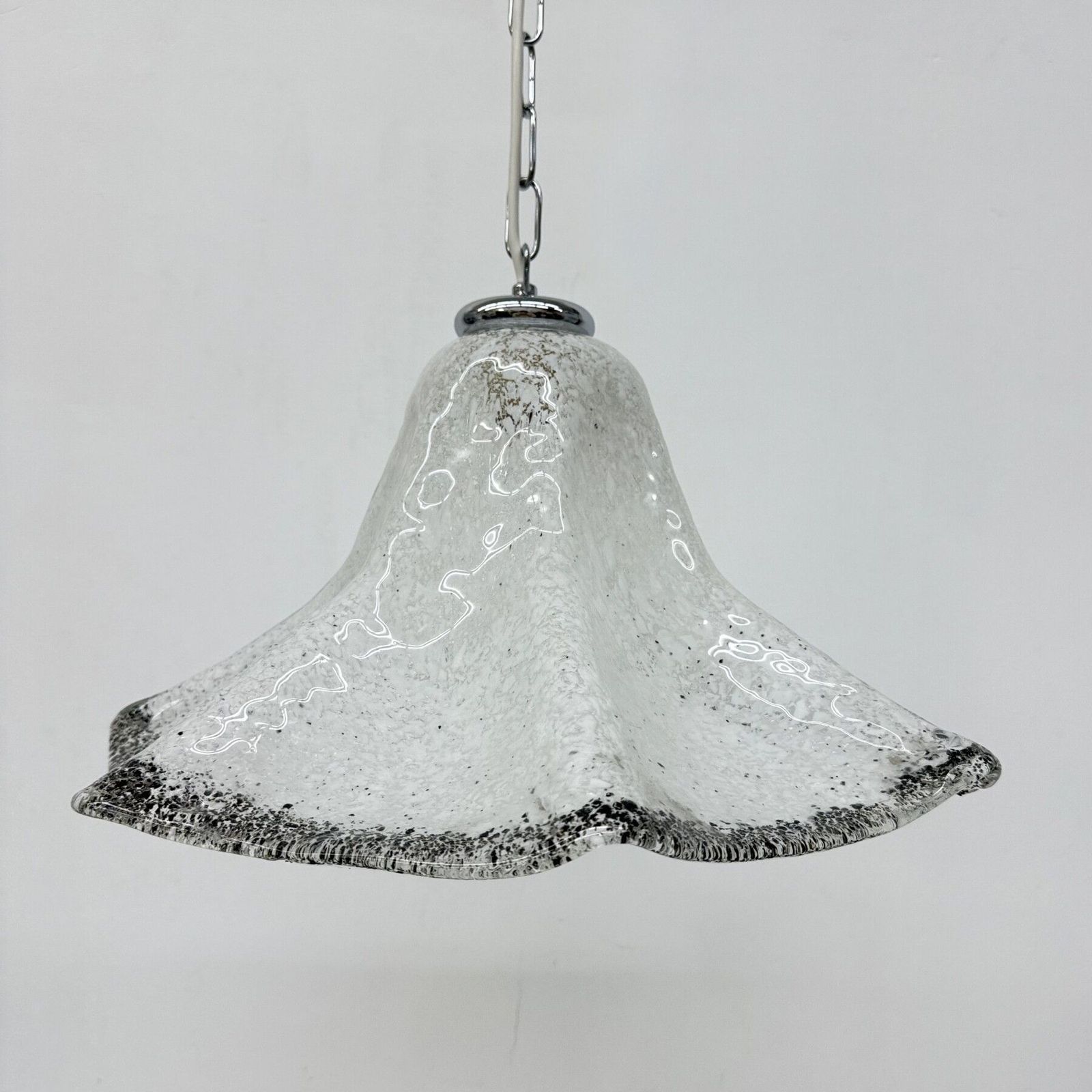 photo vintage Mid Century Murano Glazen Hanglamp Van Mazzega, Jaren 1970