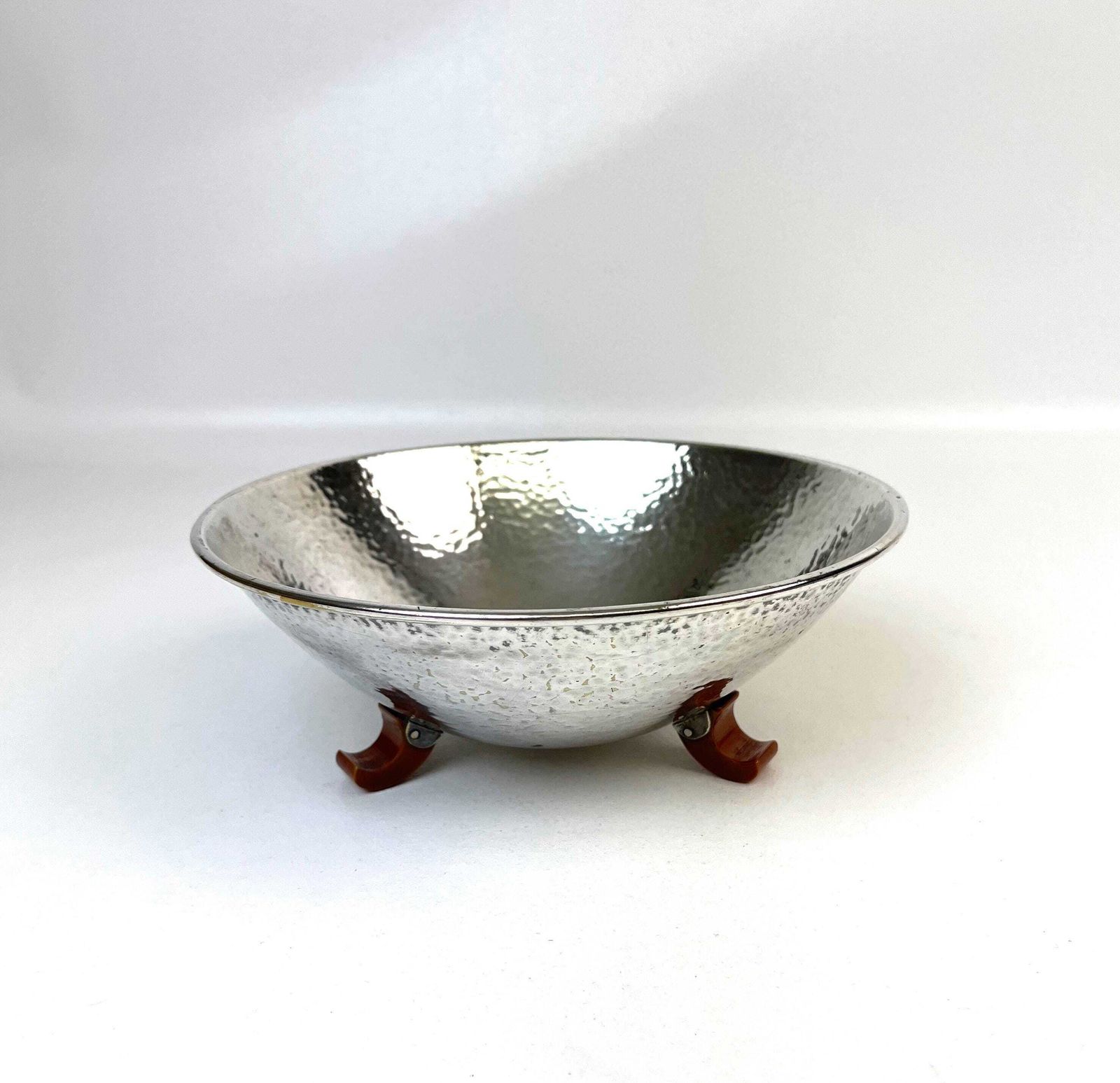 Rare Bauhaus Art Deco Catch All Silver Plated Jewelry Bowl Bakelite Feet Germany 1920 photo furniture