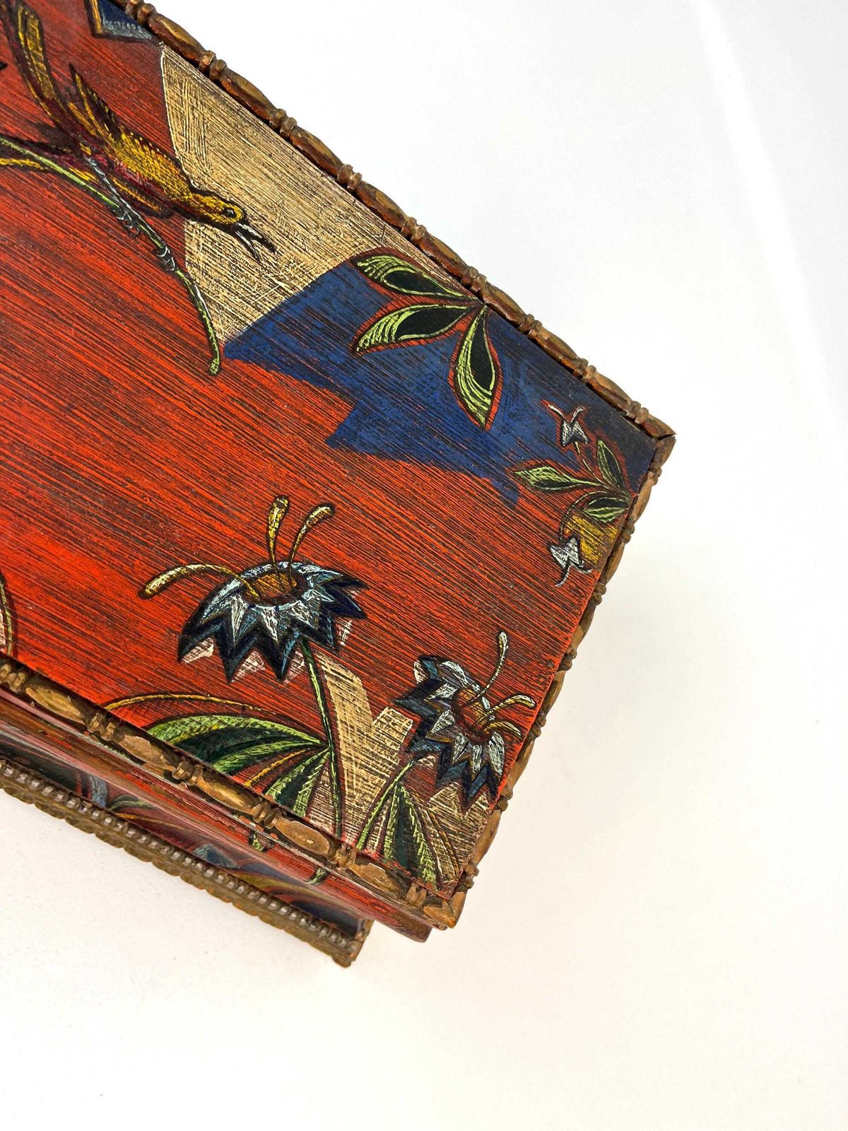 Grote art deco sieradendoos, handgemaakt hout met slot en sleutel photo Woonaccessoires