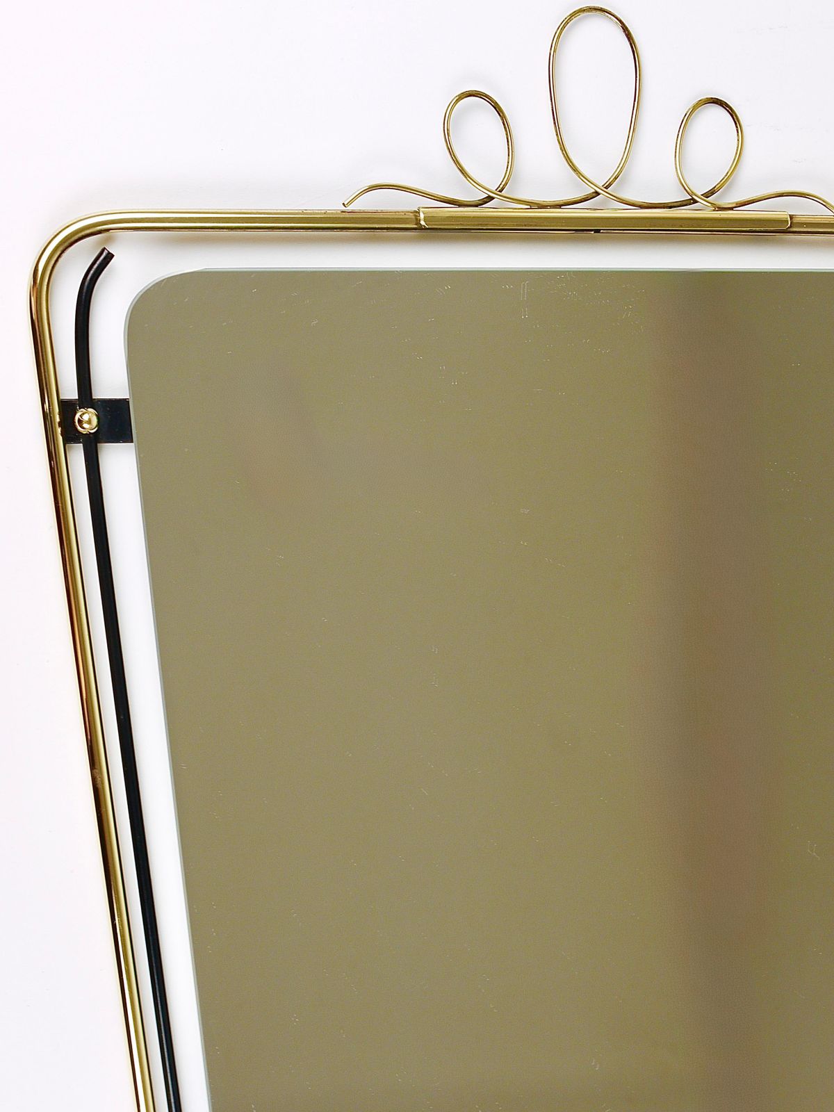 Midcentury Modern Brass Loops Wire Wall Mirror, Italy, 1950s photo buy
