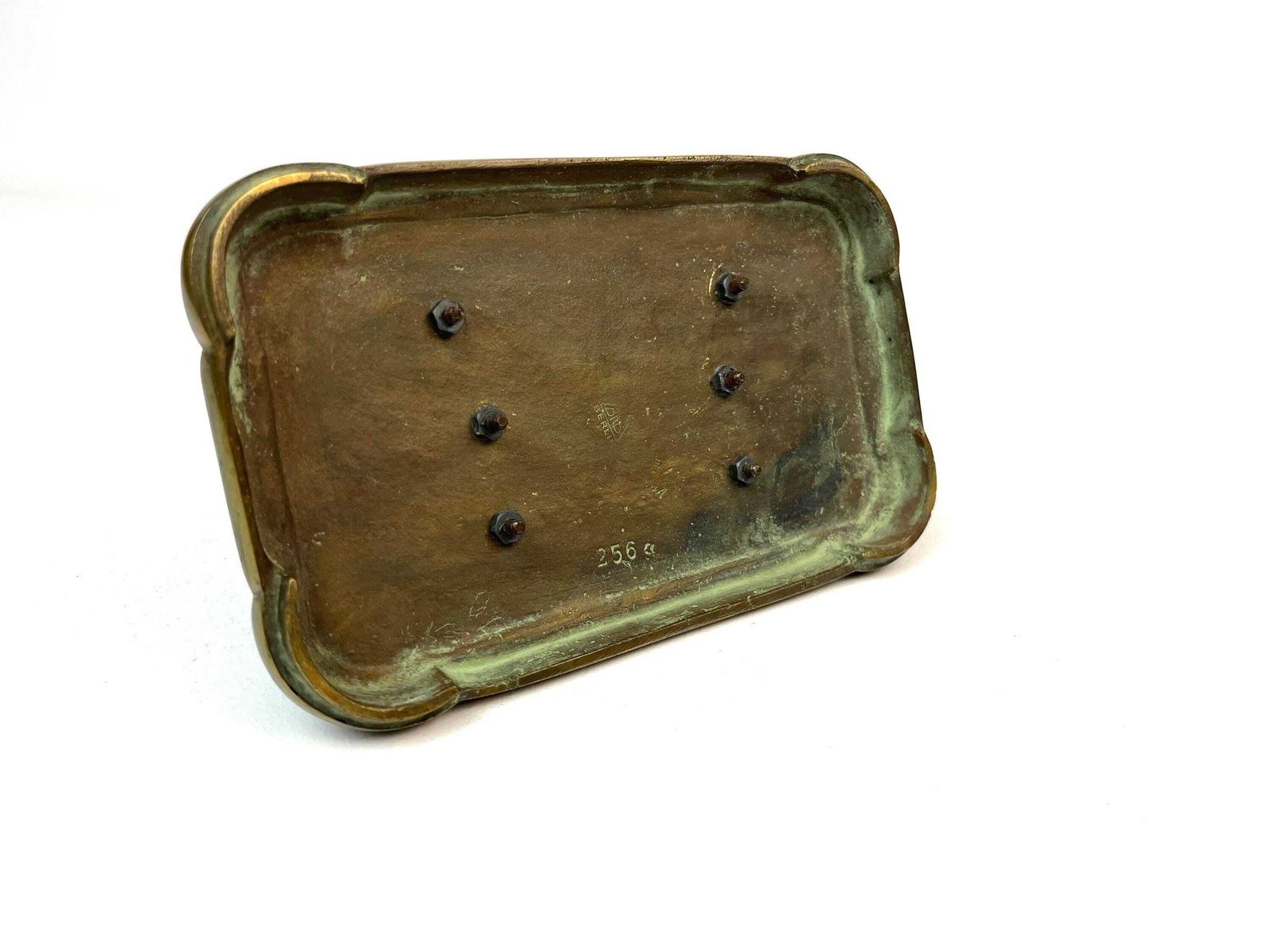 Rare Antique Art Nouveau Bronze Cast Letter Holder Organizer Berlin Hallmarked photo vintage