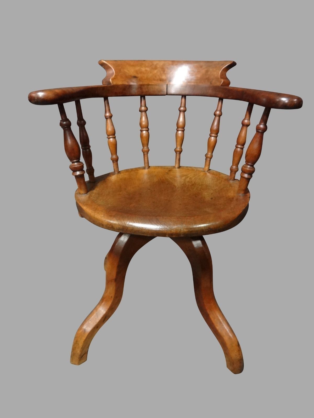 Very Good Victorian Mahogany Swivel Desk Chair