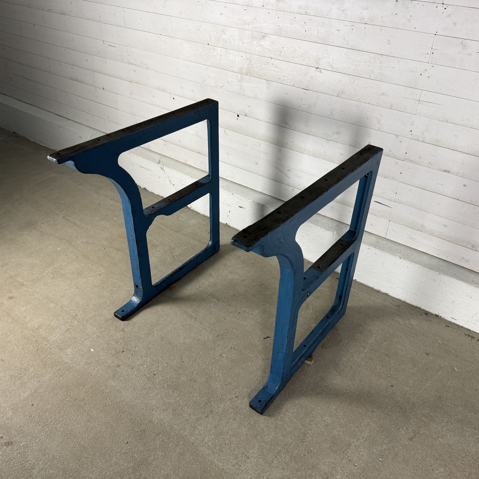 Pair Of Antique Industrial Cast Iron Bench Legs photo for sale