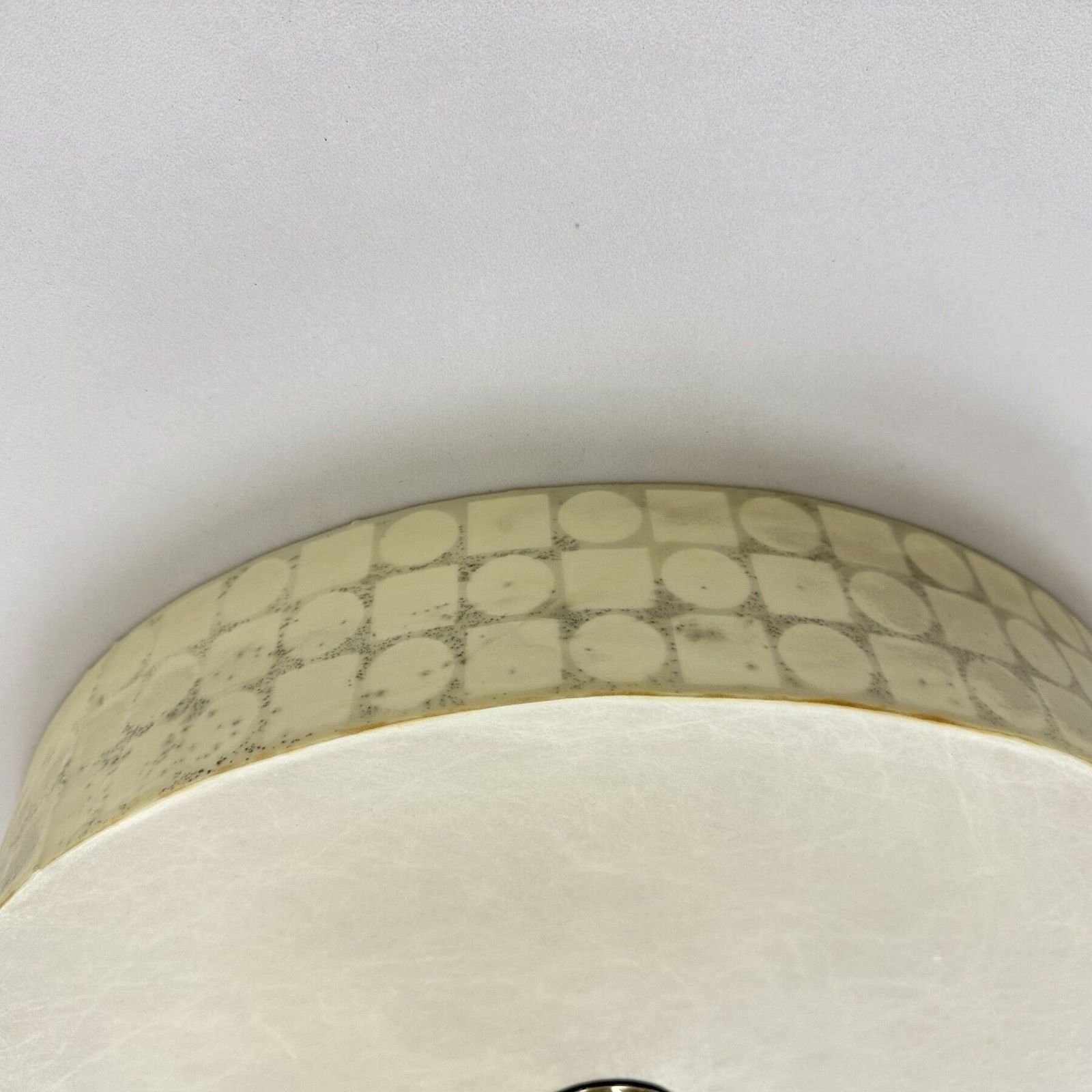 Grote Mid Century Modern Ronde Witte Cocon Plafondlamp Van Goldkant Leuchten, Ca. Jaren 1960 photo buy