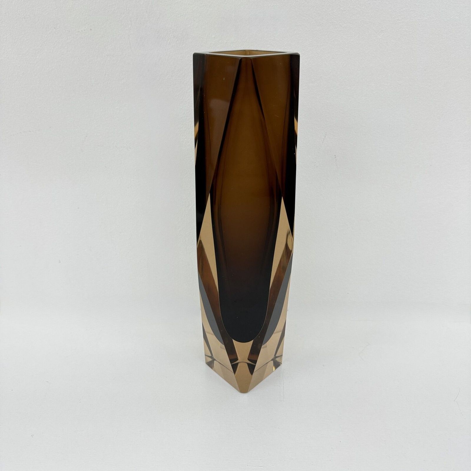 Murano Sommerso Geslepen Glazen Vaas Van Flavio Poli, Jaren 1970 photo Woonaccessoires