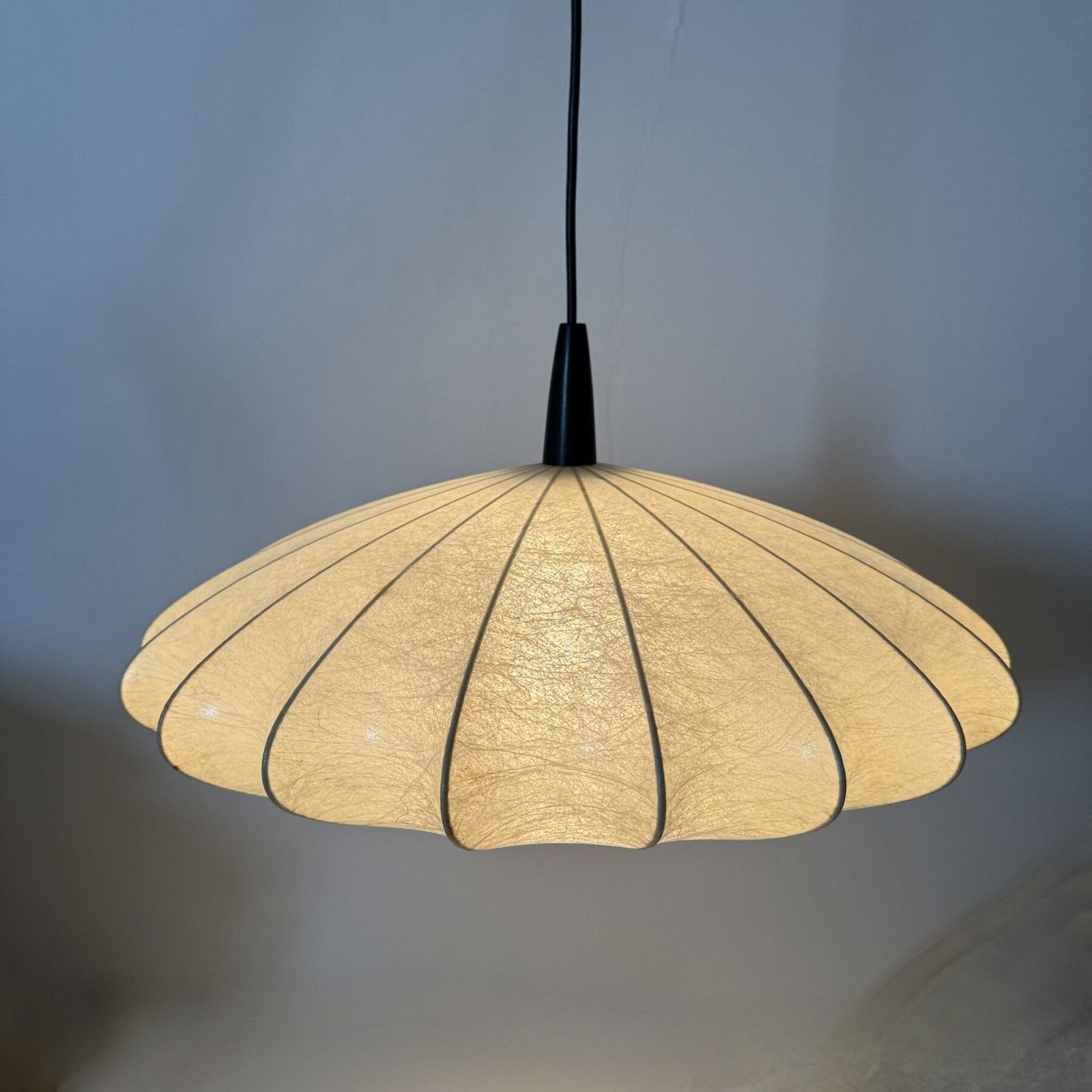 Mid Centurys Design Cocoon Hanging Lamp , 1970s photo Lighting
