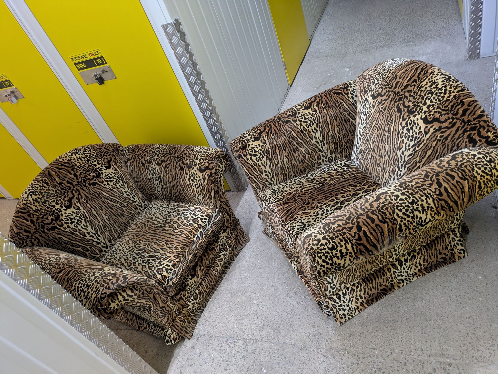 photo for sale Luxurious Animal Print Velvet Armchairs X2   Good Condition