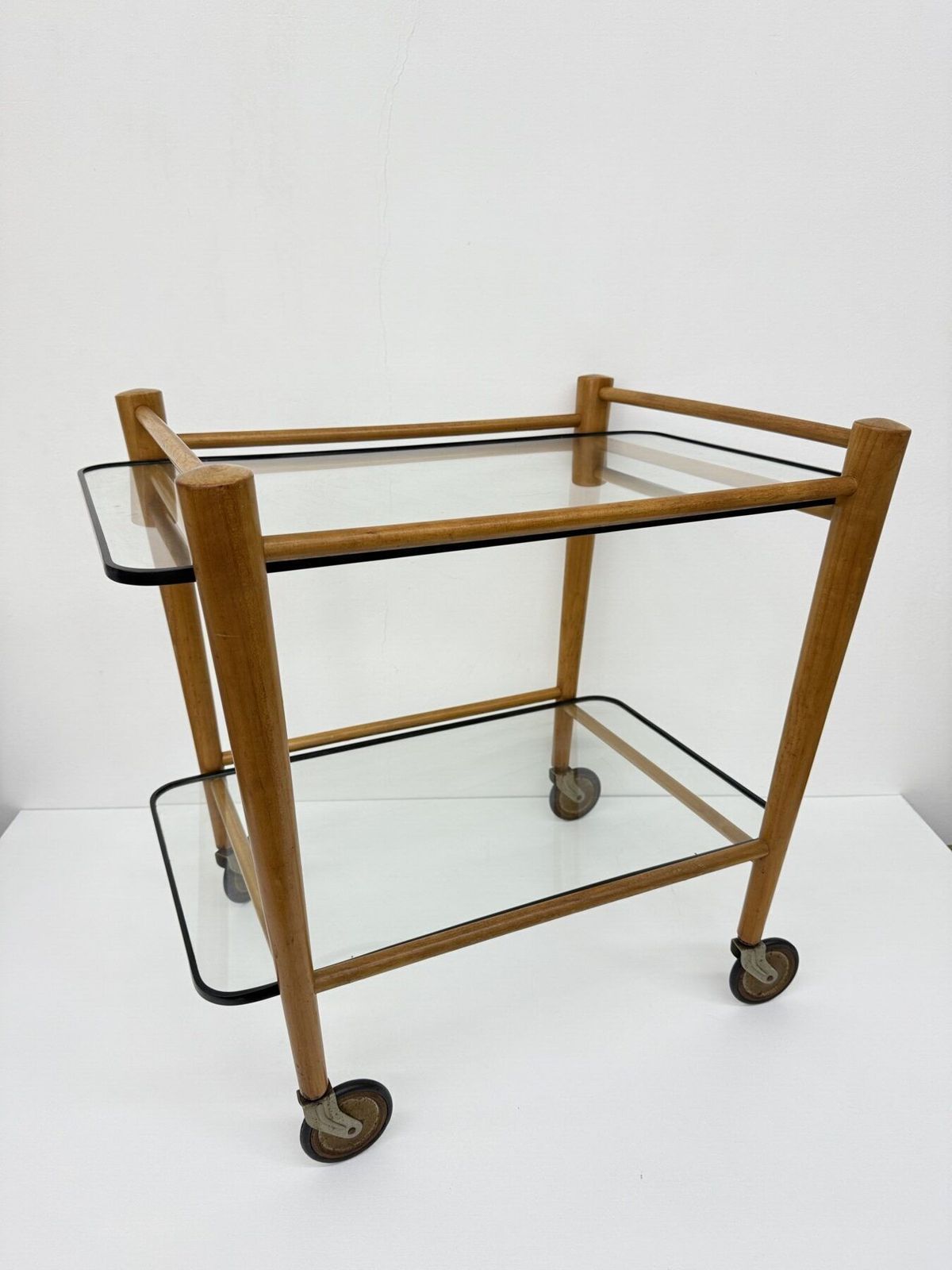 photo for sale Coja Culemburg Model 1127 Wooden And Glass Side Table Trolley , 1970s