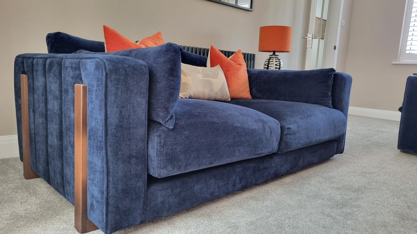 Sofology Brantwood Navy Blue Sofa   3 Seater   Excellent Condition   Original Rrp £1699 photo furniture