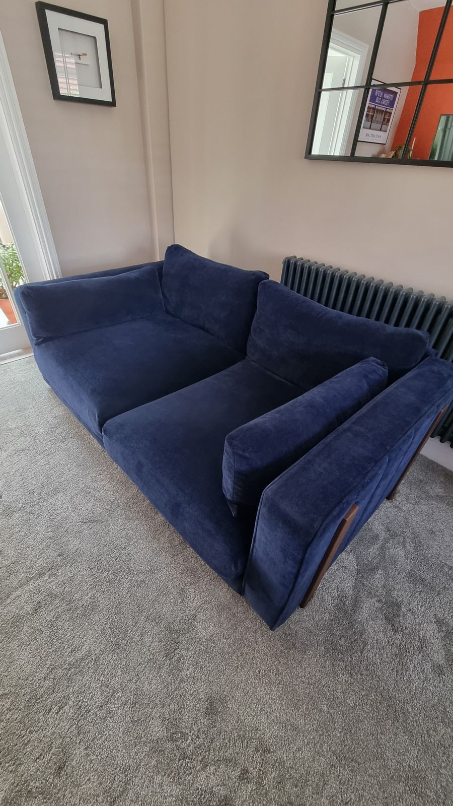 Sofology Brantwood Navy Blue Sofa   3 Seater   Excellent Condition   Original Rrp £1699 photo vinterior
