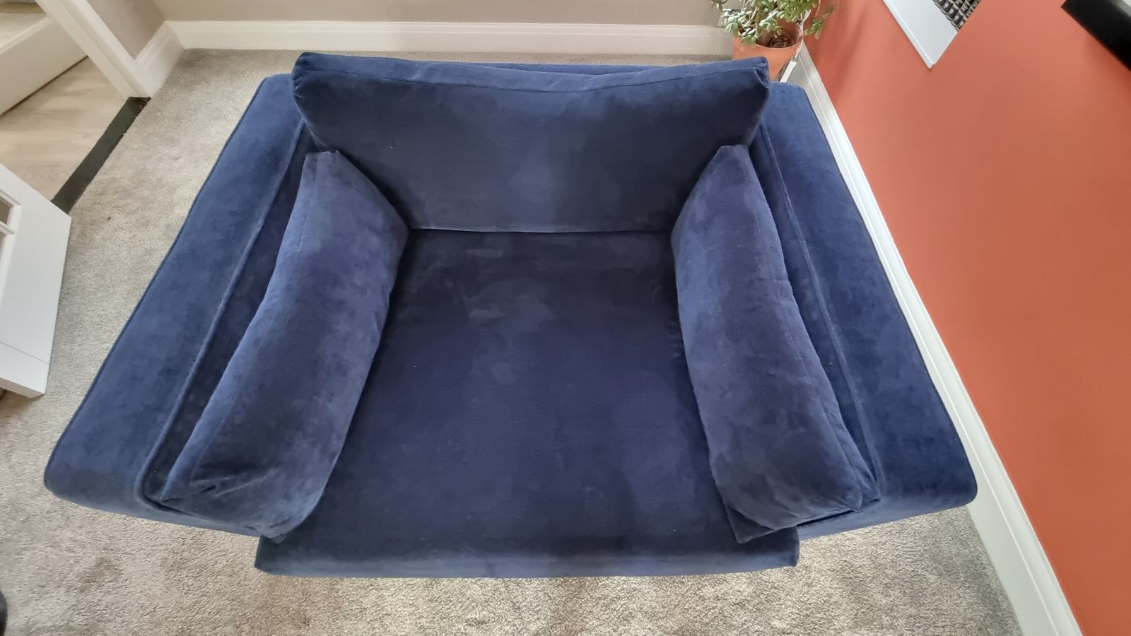 Sofology Brantwood Loveseat – Navy Blue Fabric – Excellent Condition – Original Rrp1399 photo for sale