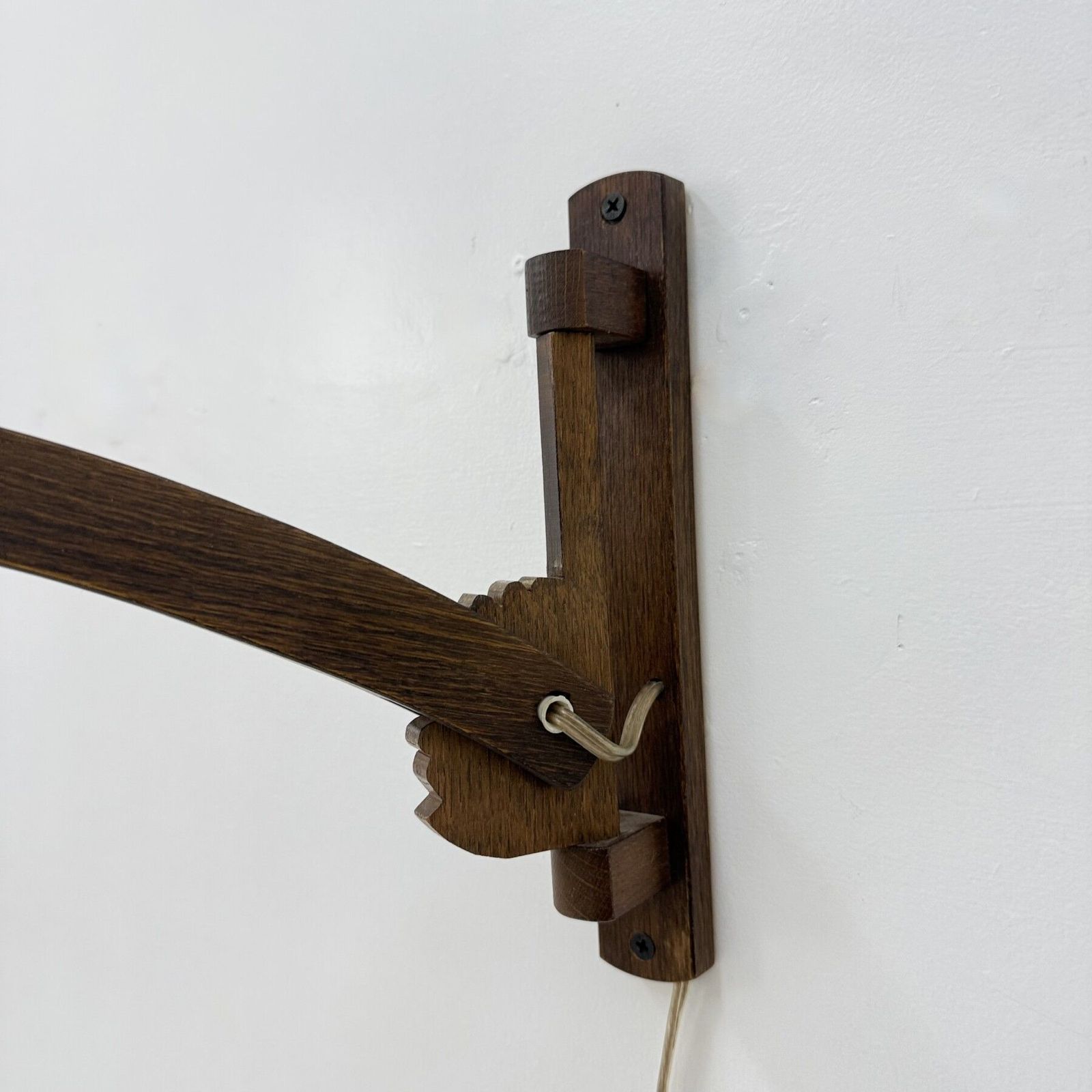 T.J.W Zweers Vintage Oak Wooden Wall Lamp 1950s photo 348.0