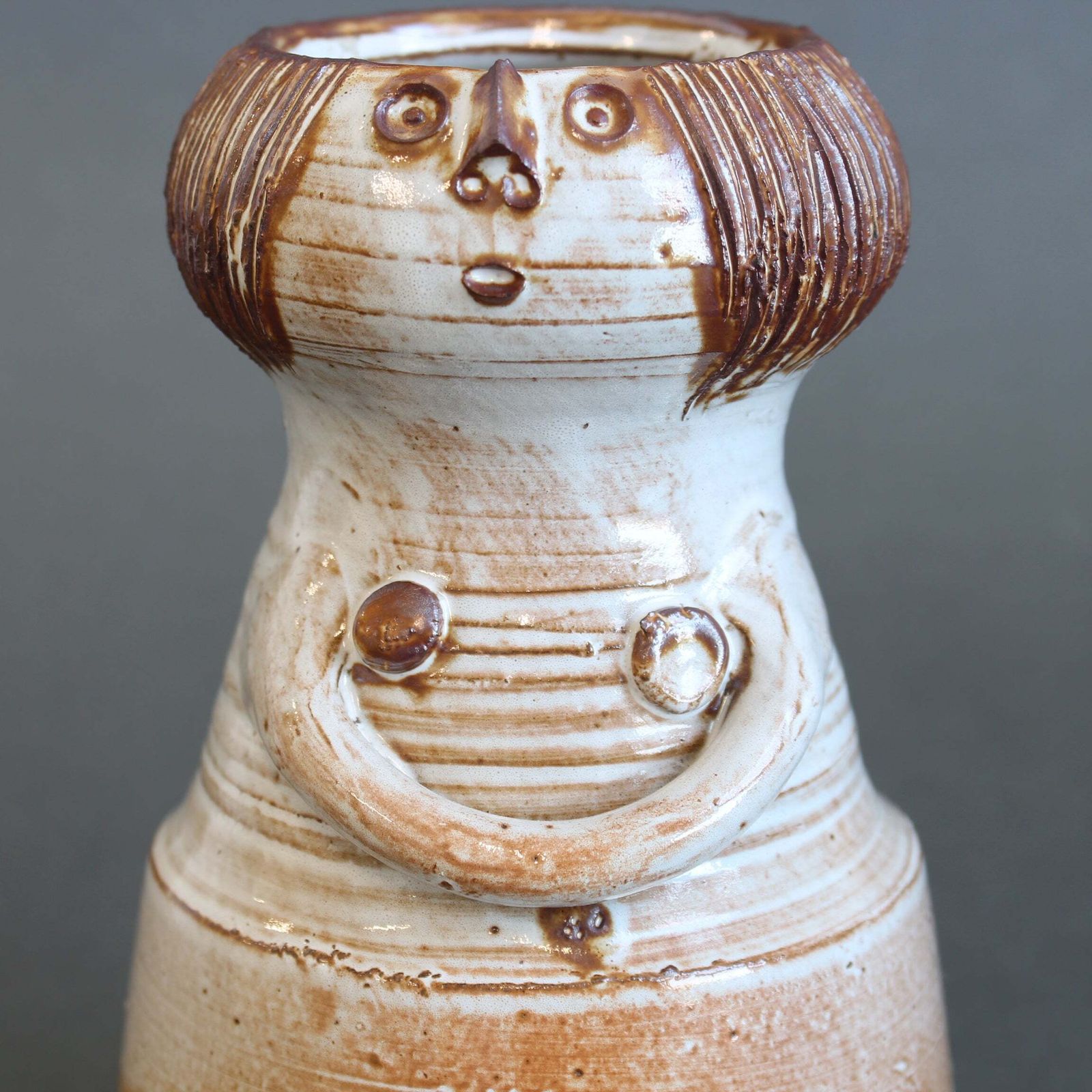 photo vinterior Glazed Ceramic Woman Figure Vase By Jacques Pouchain   Atelier Dieulefit (Circa 1960s 70s)