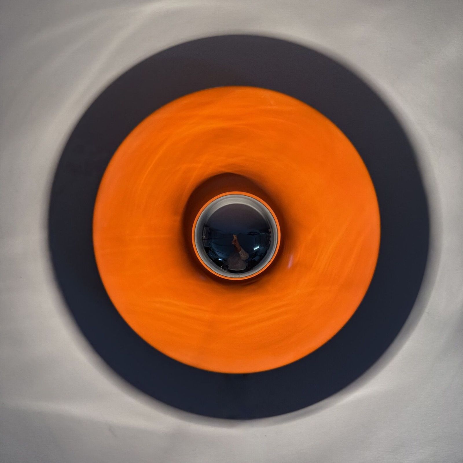 Mid Century Design Honsel Orange Space Age Disc Lamp , 1970s Attributed To Charlotte Perriand For Les Arcs photo Lighting
