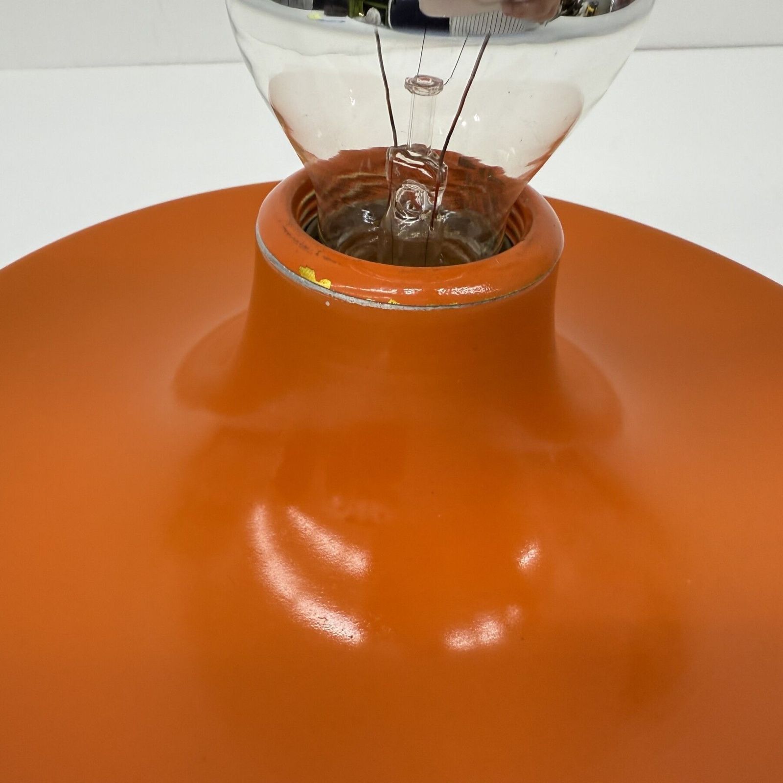 Mid Century Design Honsel Orange Space Age Disc Lamp , 1970s Attributed To Charlotte Perriand For Les Arcs photo vintage