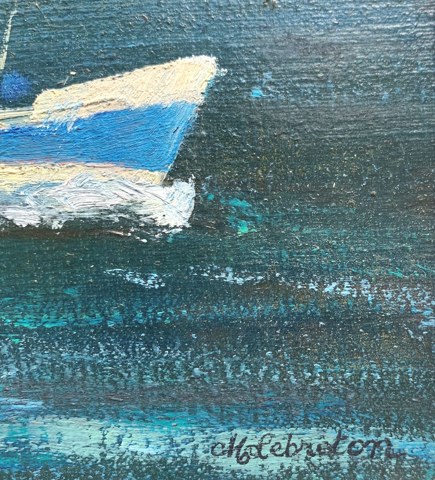 Bretagne Coast Original Modern French Post Impressionistic Oil Painting photo vinterior