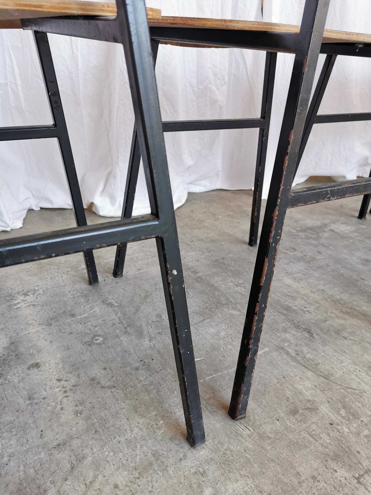 1 Of 7 Vintage School Chairs By Stol Kamnik / 1970s Yugoslavia / Mid Century Wooden And Metal Chairs / Retro Industrial Seating photo 170.0