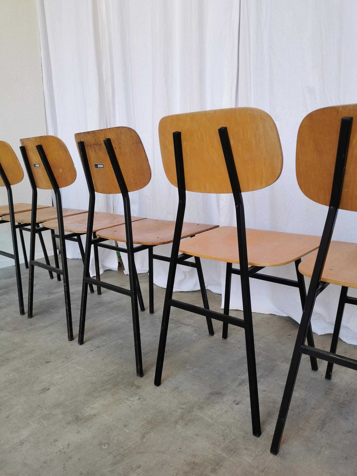 photo furniture 1 Of 7 Vintage School Chairs By Stol Kamnik / 1970s Yugoslavia / Mid Century Wooden And Metal Chairs / Retro Industrial Seating