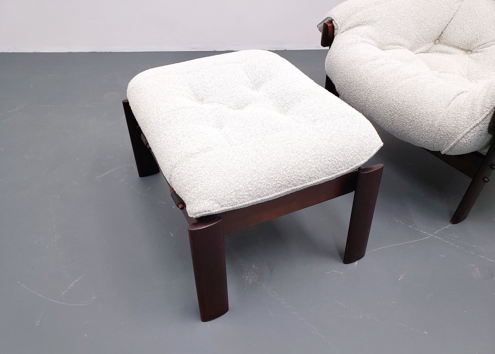 photo for sale Percival Lafer Armchair And Footstool, Model Mp41 In Premium Ivory Boucle