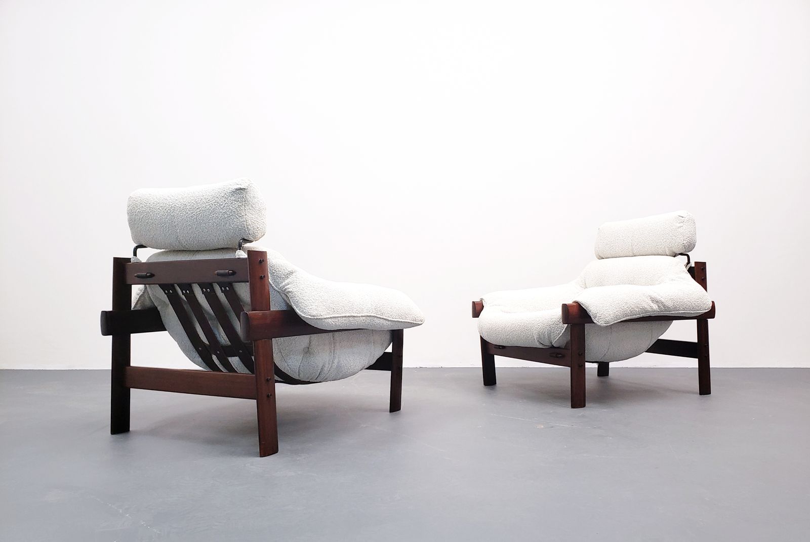 Furniture Percival Lafer Armchair And Footstool, Model Mp41 In Premium Ivory Boucle photo