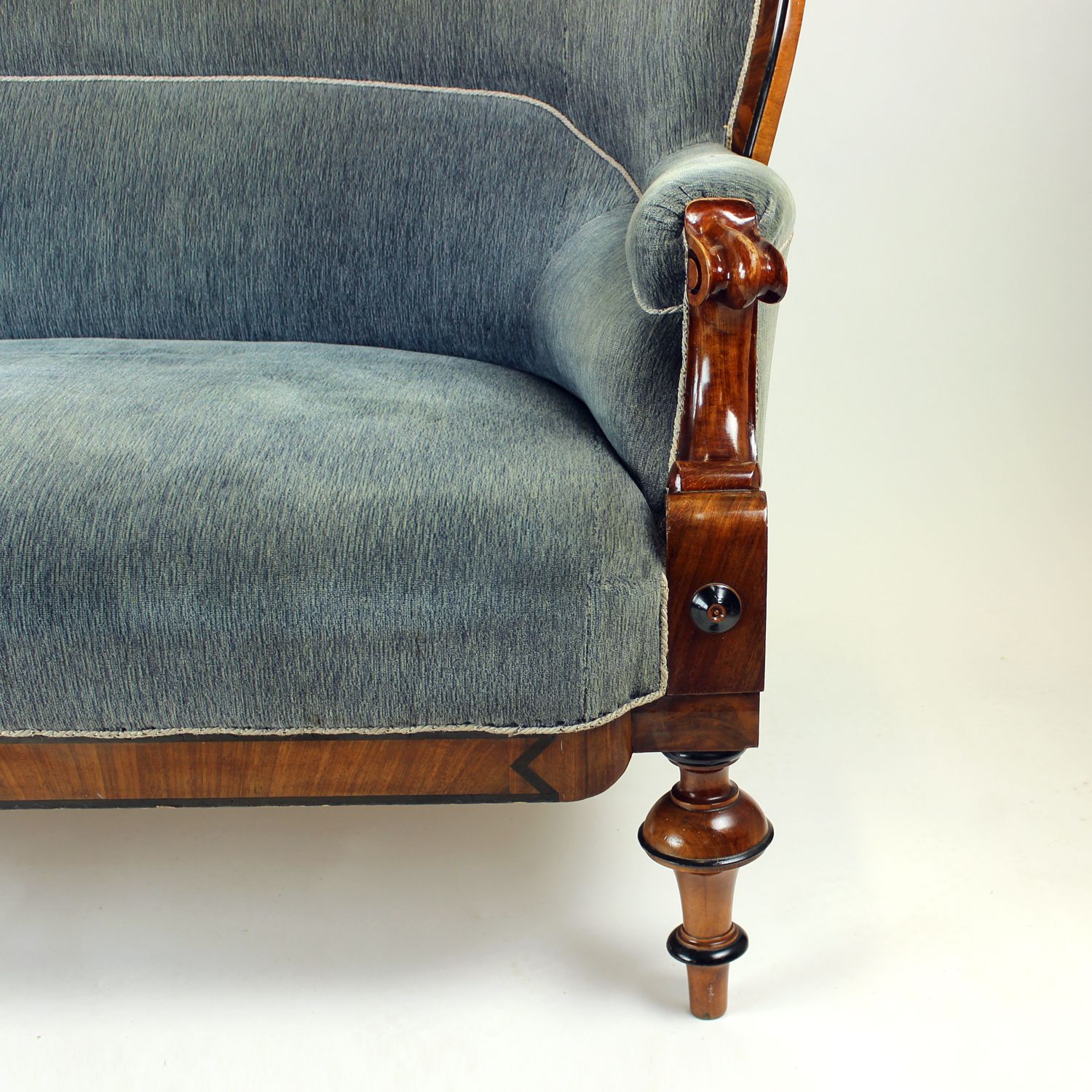 Unique Biedermeier Sofa In Original Fabric And Walnut Veneer, Vienna, Austria Circa 1825 photo 6720.0