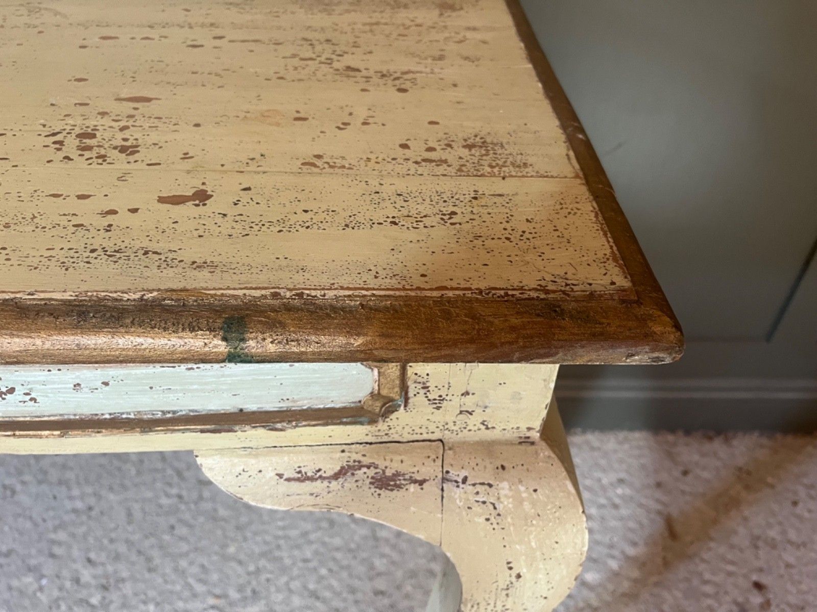 Vintage/Antique Painted Table French Hall Table/Console Table photo vintage