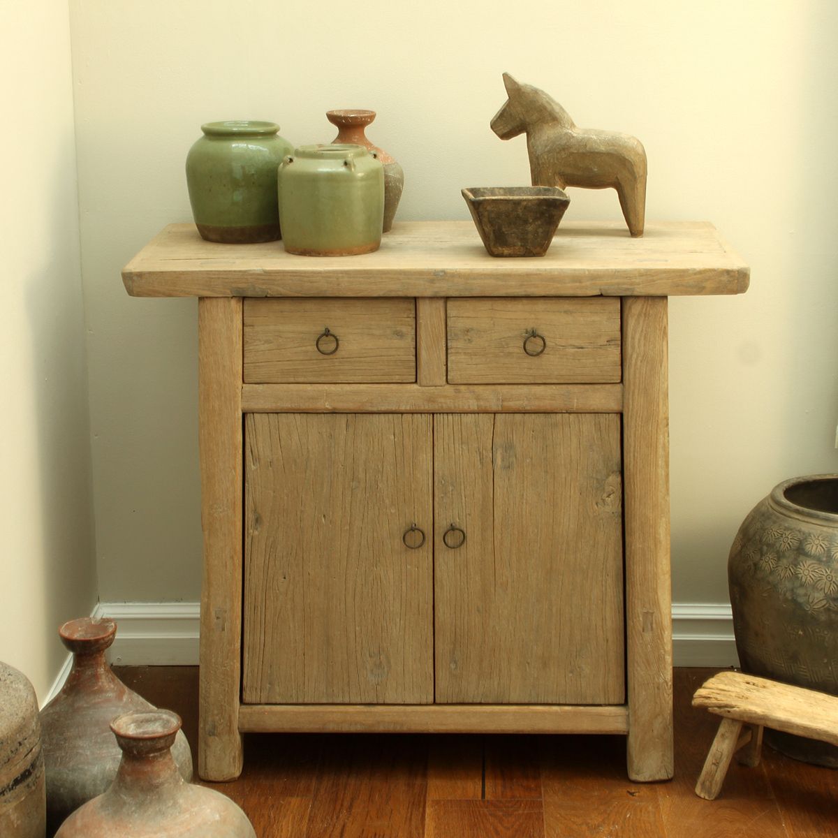 Furniture Tapered Natural Elm Cabinet, Traditional photo