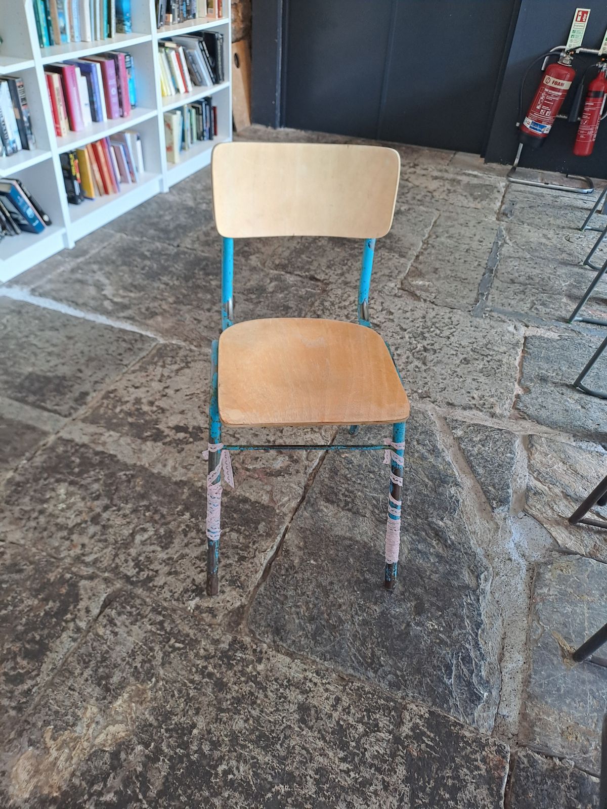 Vintage Stackable Side Chairs, Blue