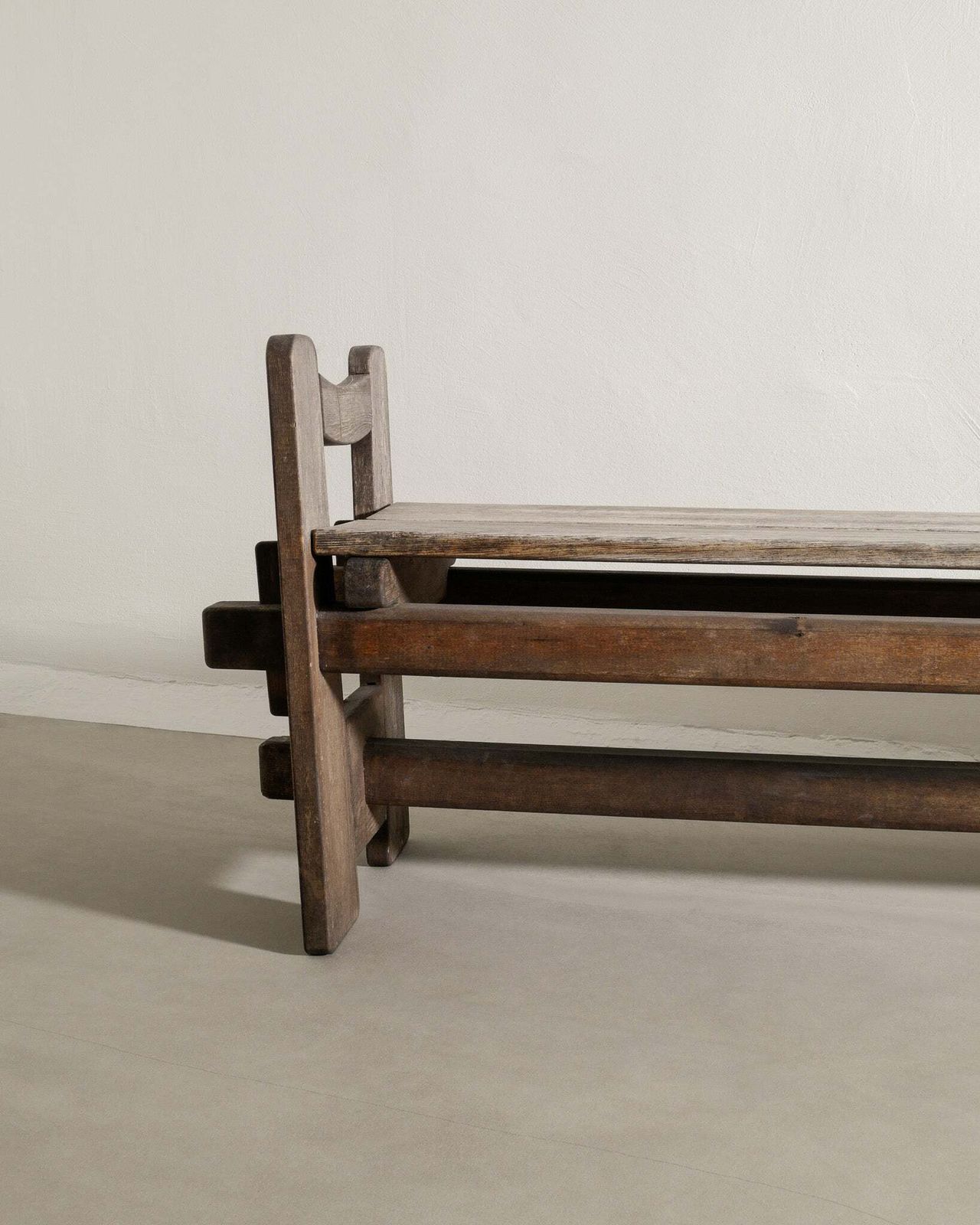 Swedish Mid Century Modern Wooden "Skoga" Bench In Stained Pine By Axel Einar Hjorth For Nordiska Kompaniet, 1930s photo furniture