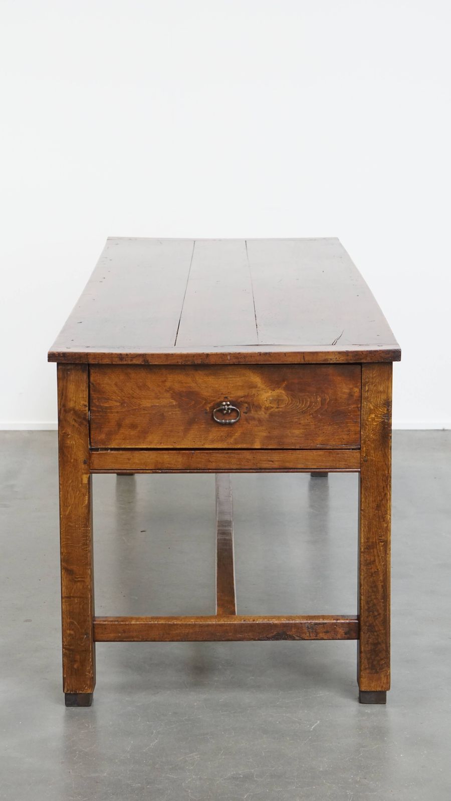 Beautiful Antique French Dining Table Made Of Fruit Wood From The 18th Century With 2 Drawers And A Beautiful Patina photo for sale