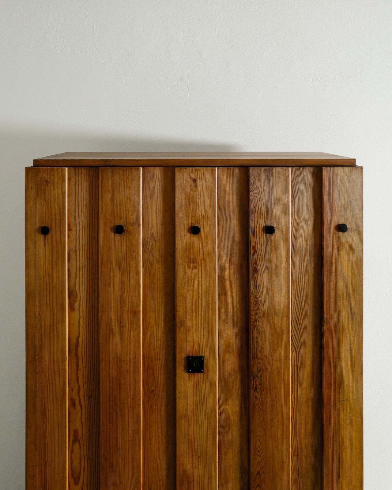 Vintage Swedish Modern Wooden "Lovö" Cabinet In Stained Pine & Iron By Axel Einar Hjorth For Nordiska Kompaniet, 1930s photo for sale