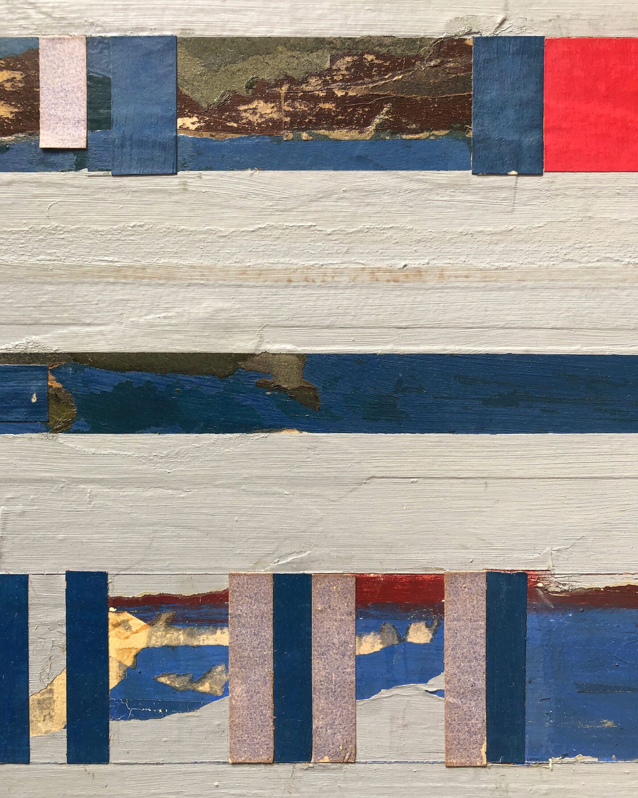 Large 1964 Oil/Collage On Board By Important English Abstractionist photo Art