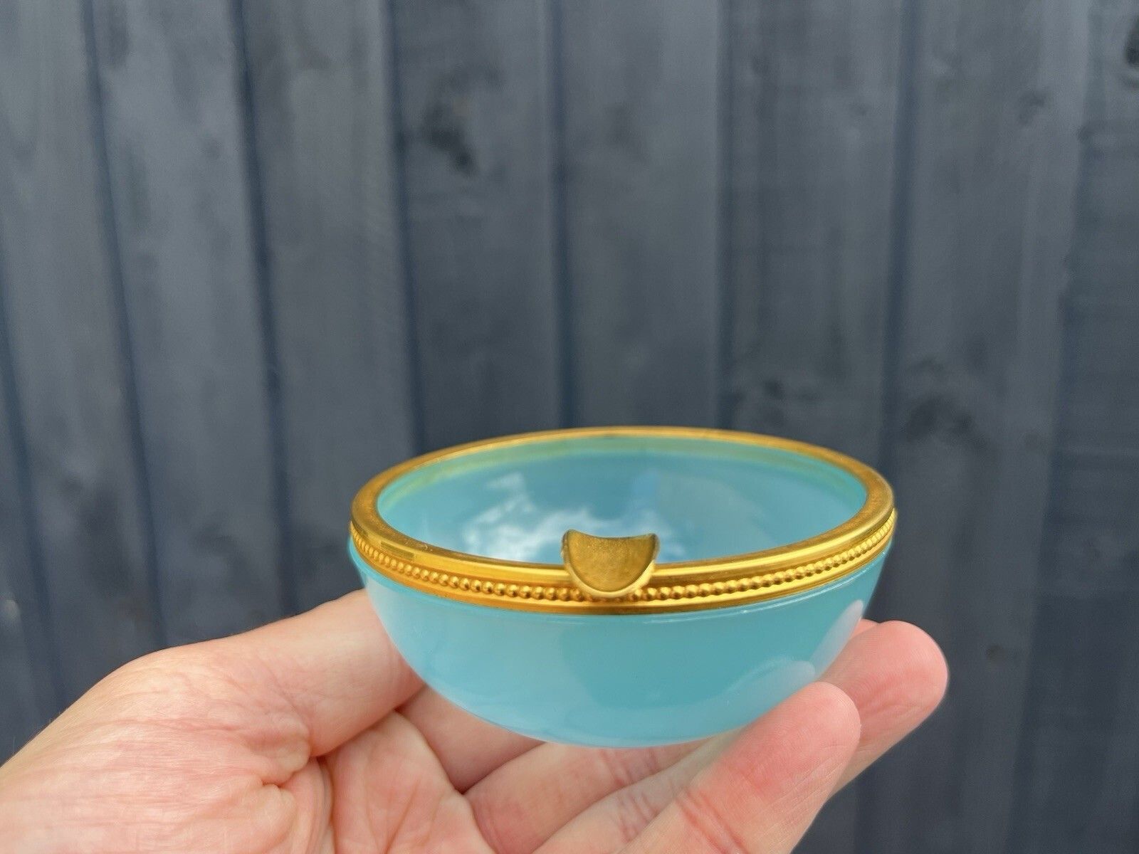 Mid Century Murano Vincenzo Nason Blue Opaline De Venice Glass Ashtray Vintage photo buy