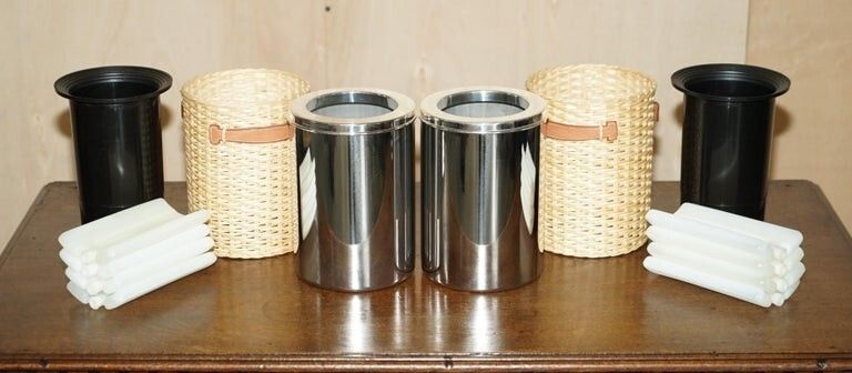 Fine Important Lady De Rothschild Hermes Paris Farming Wicker Chrome Picnic Set photo vintage