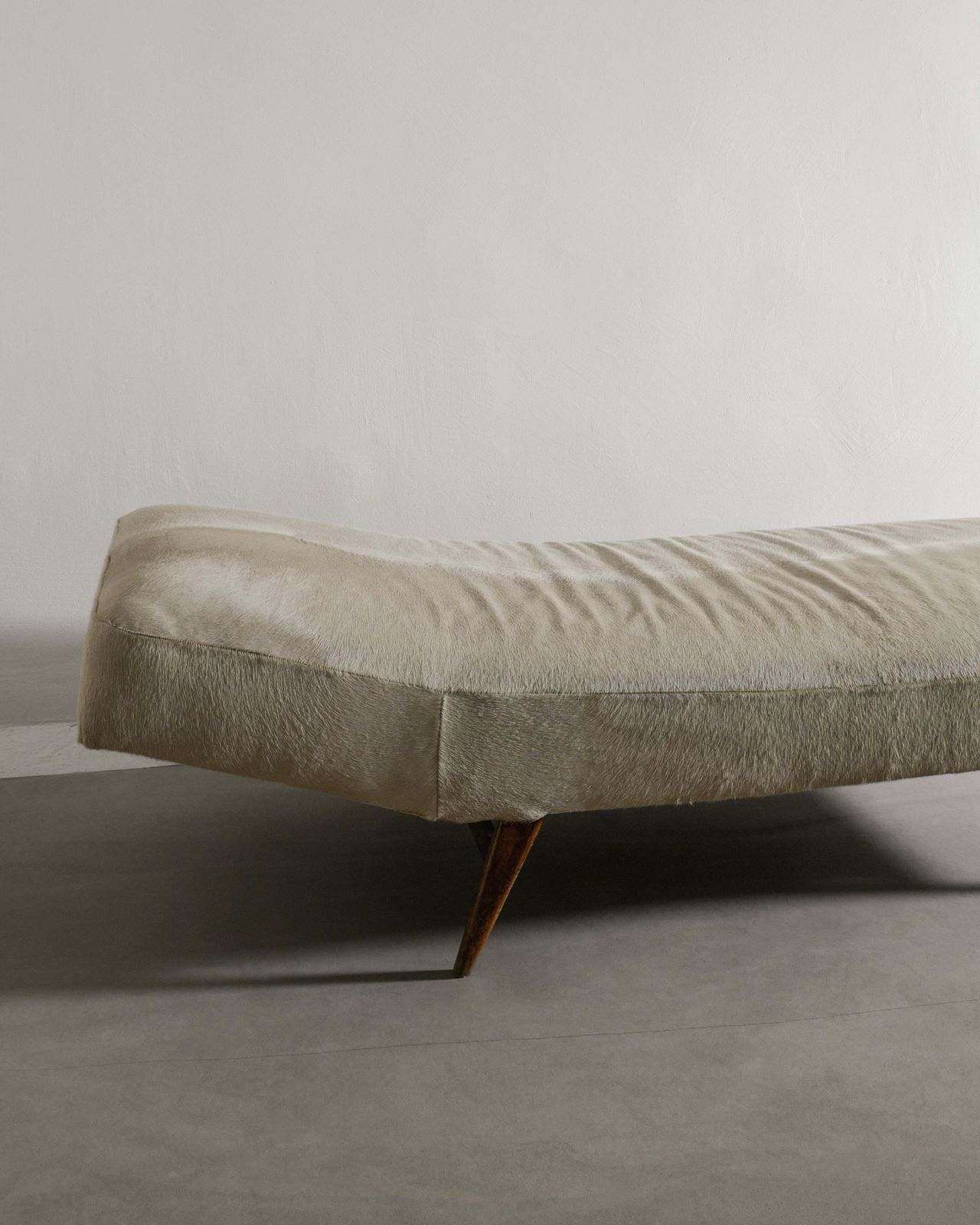 Swedish Mid Century Wooden Daybed In Dark Brown Teak & Beige Hide Upholstery, 1960s photo furniture