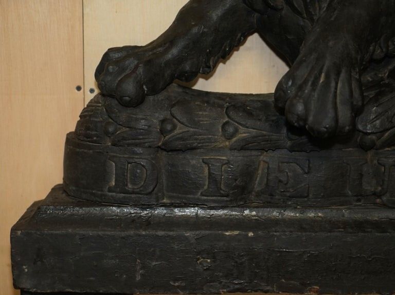 photo furniture Circa 1400 Henry VIII Armorial Coat Of Arms Fire Place Dieu Et Mon Droit Signed