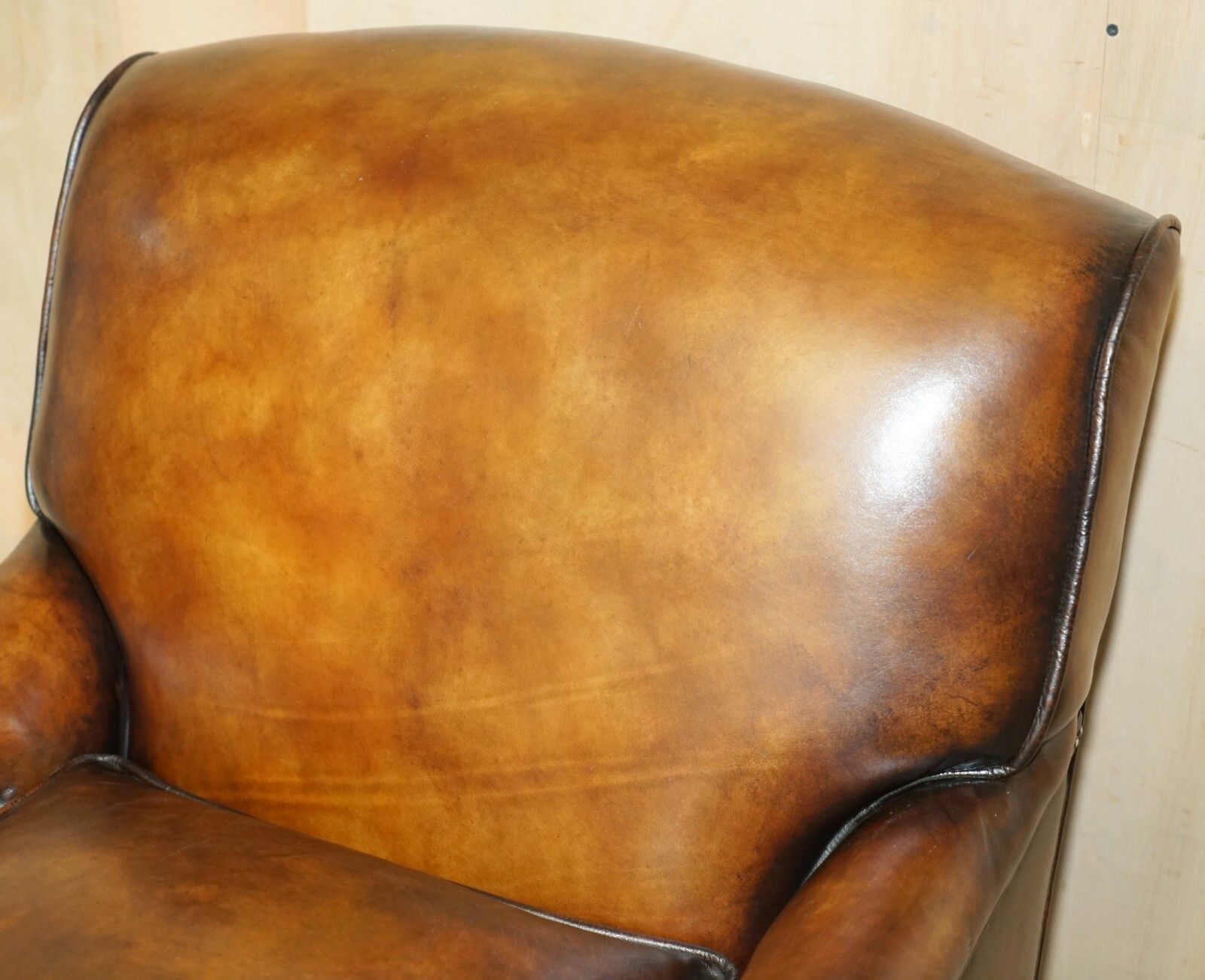 Fully Restored Pair Of Antique Howard & Son Bridgewater Brown Leather Armchairs photo vintage