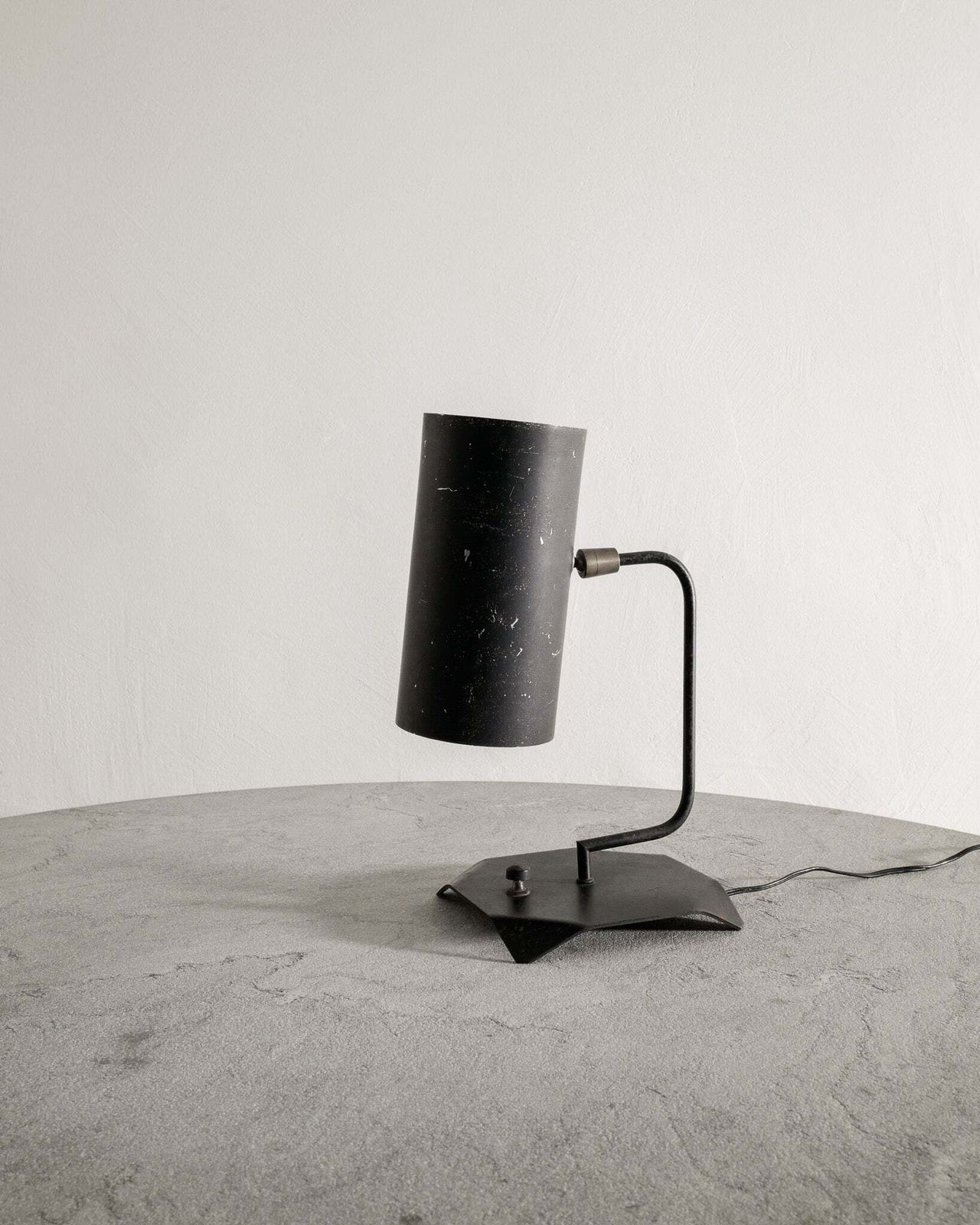 Black French Mid Century Serge Mouille & Isamu Noguchi Table Lamp In Metal & Brass, 1950s photo furniture