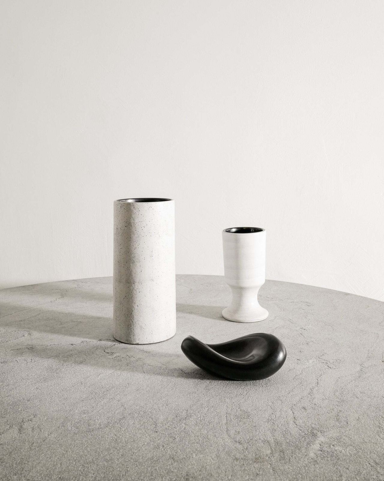 Georges Jouve White Cylinder Vase, 1950s photo 16500.0