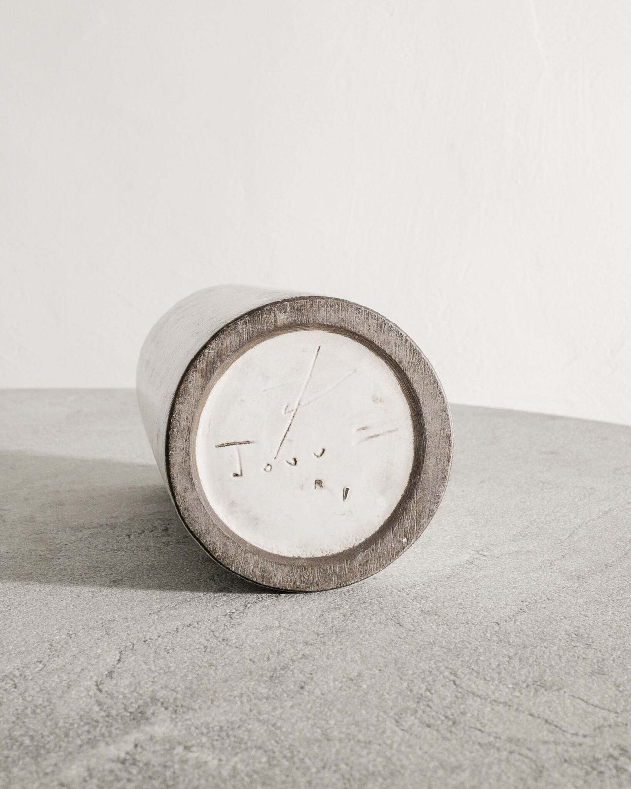 Georges Jouve White Cylinder Vase, 1950s photo vinterior